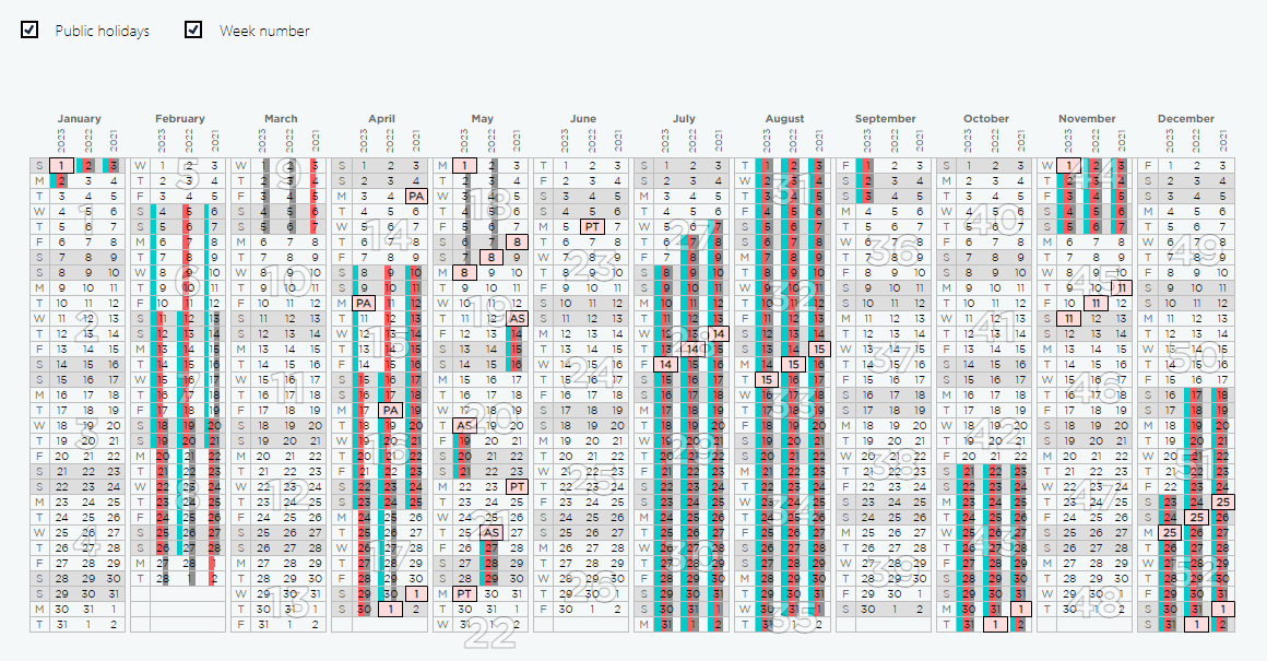 Download your tri-annual calendar